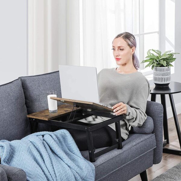Laptop asztal, reggeliző tálca, rusztikus barna