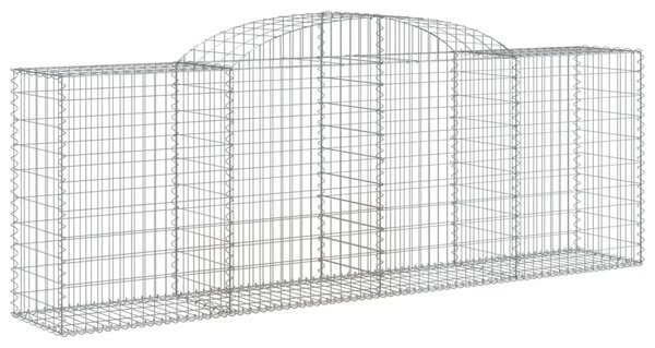 2 db íves horganyzott vas gabion kosár 300 x 50 x 100/120 cm
