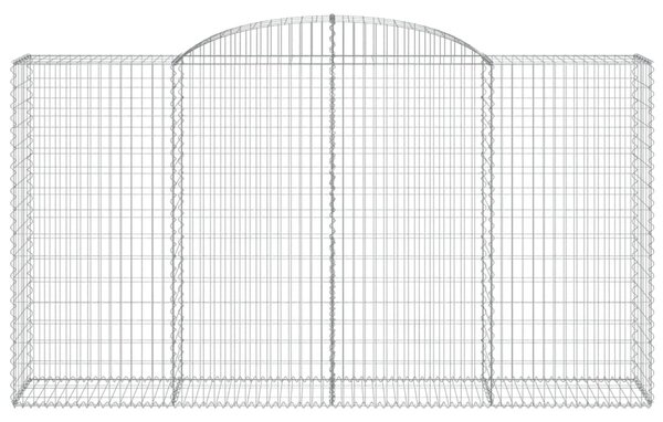 4 db íves horganyzott vas gabion kosár 300x50x160/180 cm