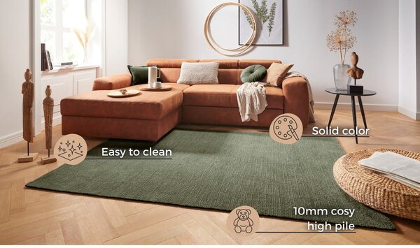 Supersoft sötétzöld szőnyeg, 120 x 170 cm - Mint Rugs