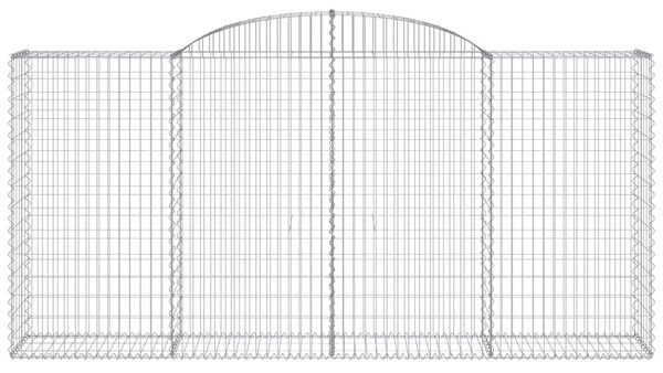 Íves horganyzott vas gabion kosár 300 x 50 x 140/160 cm