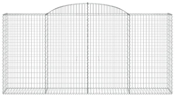 6 db íves horganyzott vas gabion kosár 300x50x140/160 cm