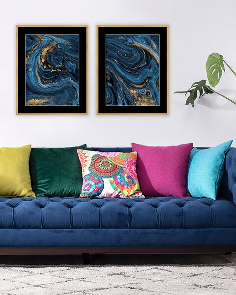Abstract Blue&Gold I kép 40 x 50cm