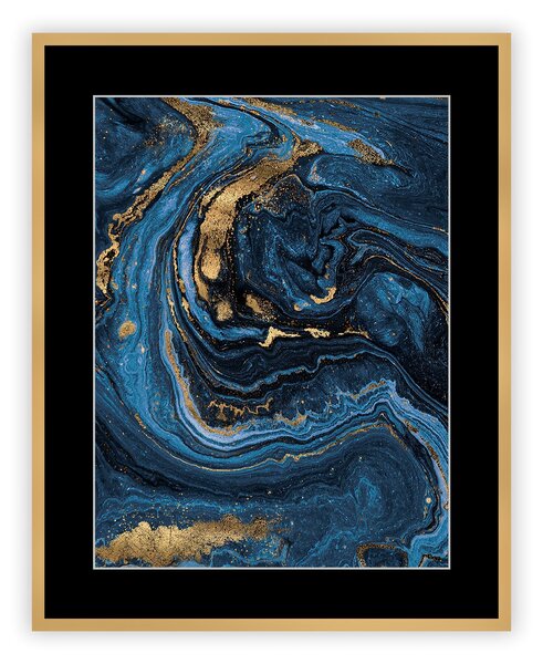 Abstract Blue&Gold I kép 40 x 50cm