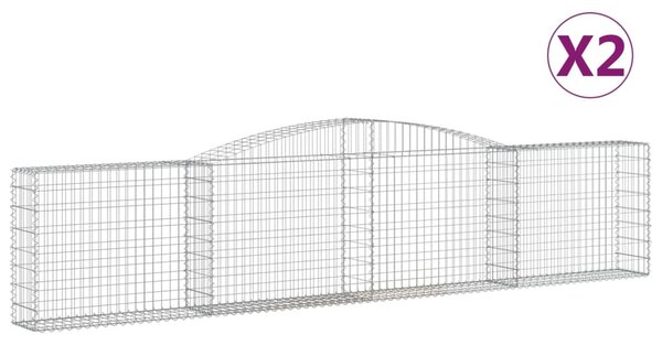 2 db íves horganyzott vas gabion kosár 400x30x80/100 cm