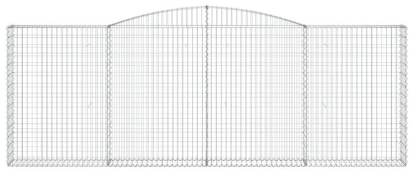 Íves horganyzott vas gabion kosár 400x30x140/160 cm