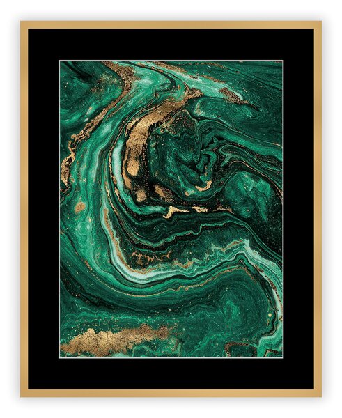 Abstract Green&Gold I kép 40 x 50 cm
