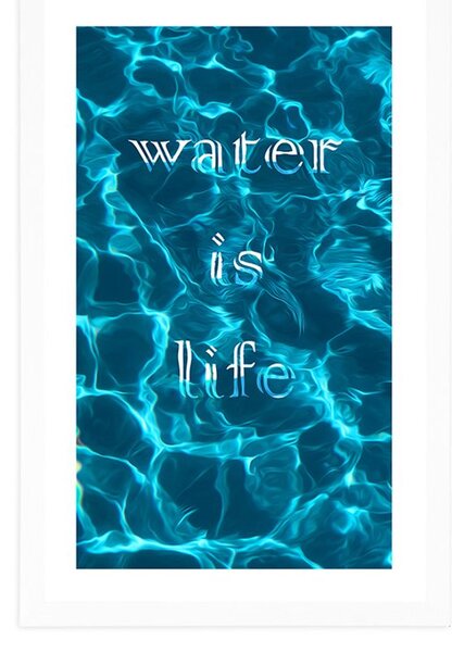 Poszter paszportuval idézettel - Water is life