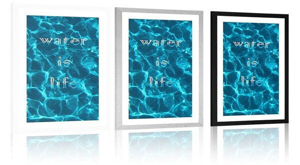Poszter paszportuval idézettel - Water is life