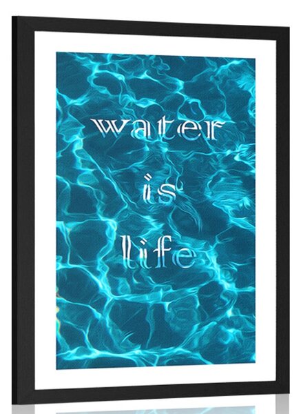 Poszter paszportuval idézettel - Water is life