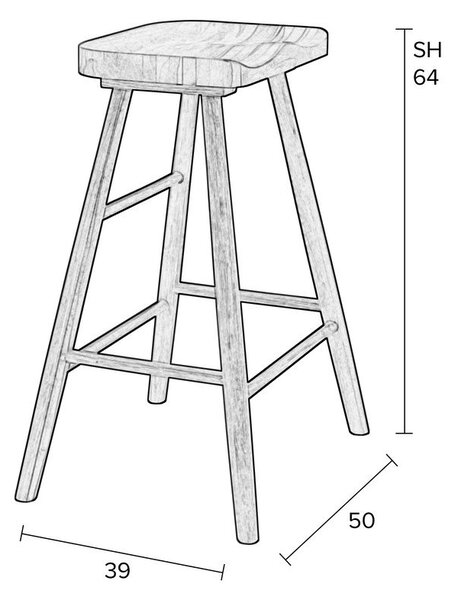 Natúr színű tölgyfa bárszék (ülésmagasság 65,5 cm) Vander – White Label