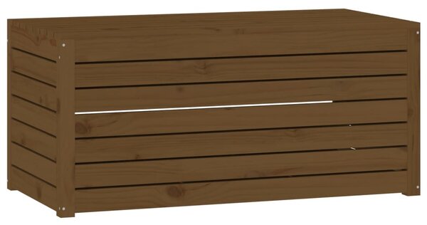 Mézbarna tömör fenyőfa kerti láda 101 x 50,5 x 46,5 cm