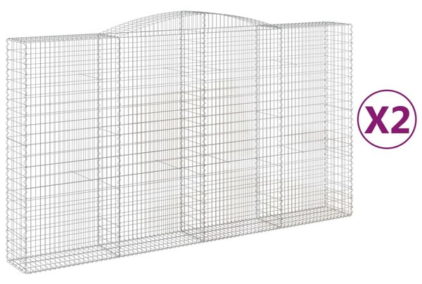 2 db íves horganyzott vas gabion kosár 400x50x220/240 cm