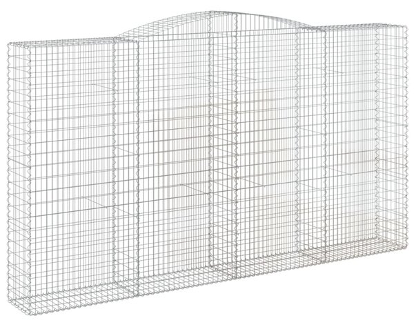 2 db íves horganyzott vas gabion kosár 400x50x220/240 cm