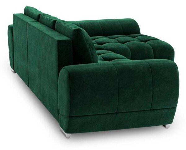 Nuage palackzöld kinyitható sarokkanapé bársony kárpittal, jobb oldali - Windsor & Co Sofas
