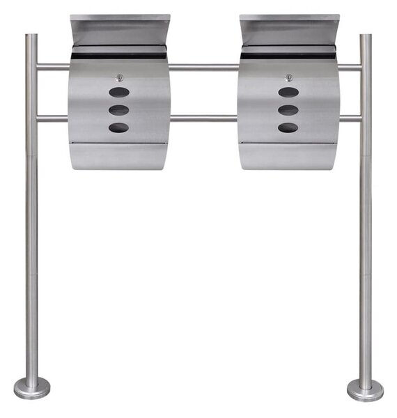 Dupla postaláda rozsdamentes acél állvánnyal