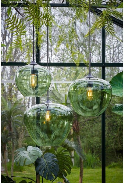 Zöld mennyezeti lámpa üveg búrával ø 30 cm Mayson – Light & Living