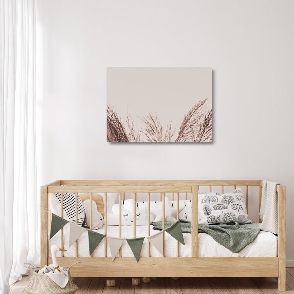 Üveg kép - Szárított fű (70x50 cm)