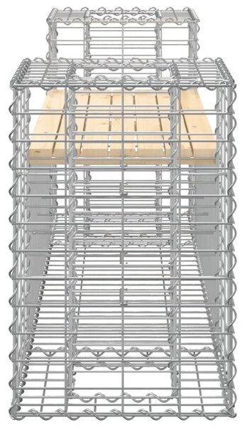 Tömör fenyőfa gabion kerti pad 183x41x60,5 cm