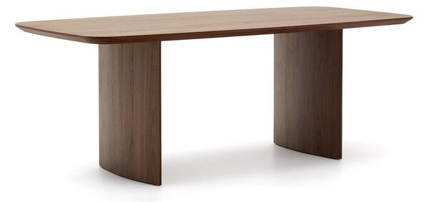 Barna étkezőasztal diófa dekorral 100x200 cm Litto – Kave Home