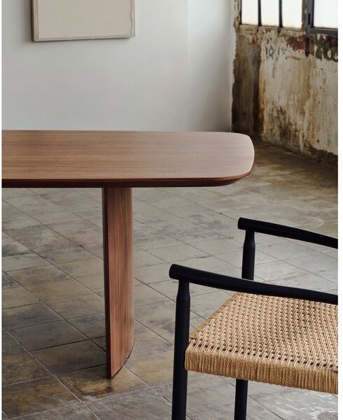 Barna étkezőasztal diófa dekorral 100x200 cm Litto – Kave Home