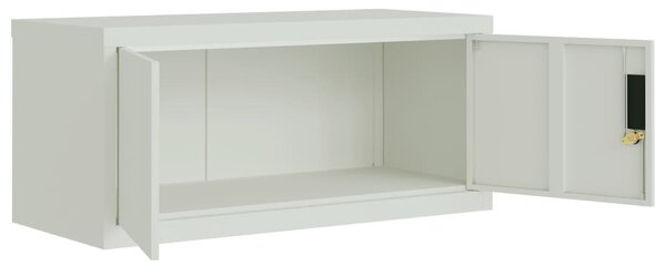 Világosszürke acél irattartó szekrény 90x40x220 cm