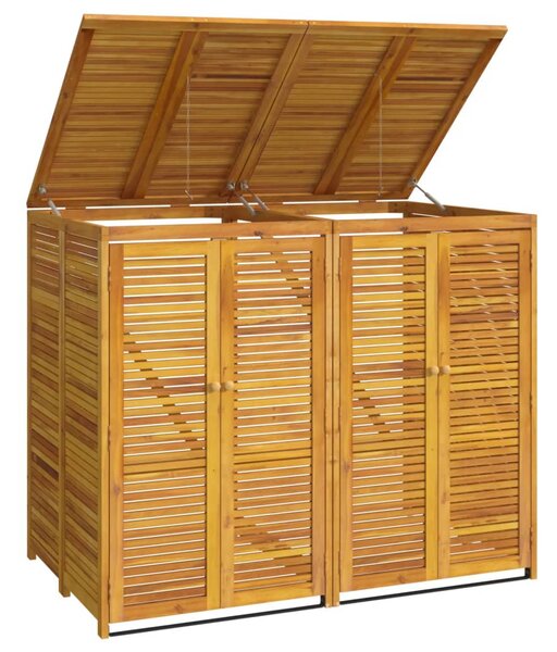 Tömör dupla akácfa kukatároló 140 x 89 x 117 cm