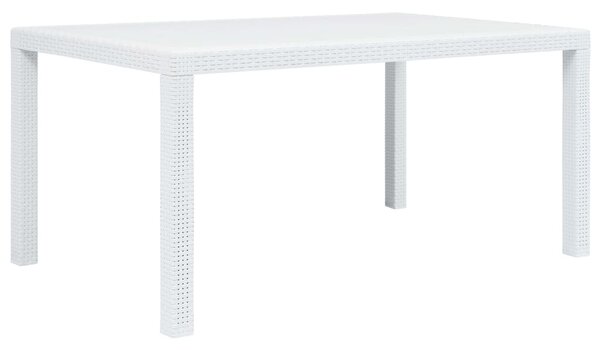 VidaXL fehér rattan hatású műanyag kerti asztal 150 x 90 x 72 cm