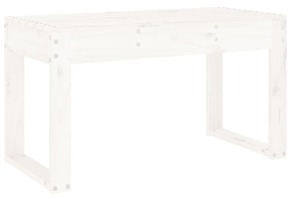 Fehér tömör fenyőfa kerti pad 80x38x45 cm