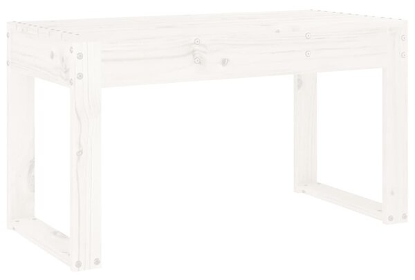 Fehér tömör fenyőfa kerti pad 80x38x45 cm