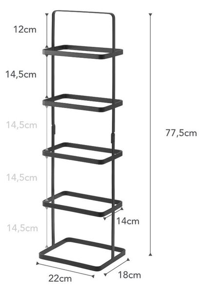 Fekete fém cipőtartó állvány Tower Shoe Rack – YAMAZAKI