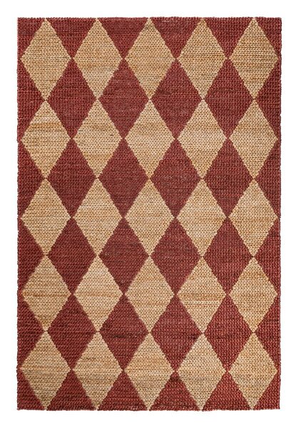 Terrakotta színű kézi szövésű jutakeverék szőnyeg 120x170 cm Effie Diamond – Flair Rugs