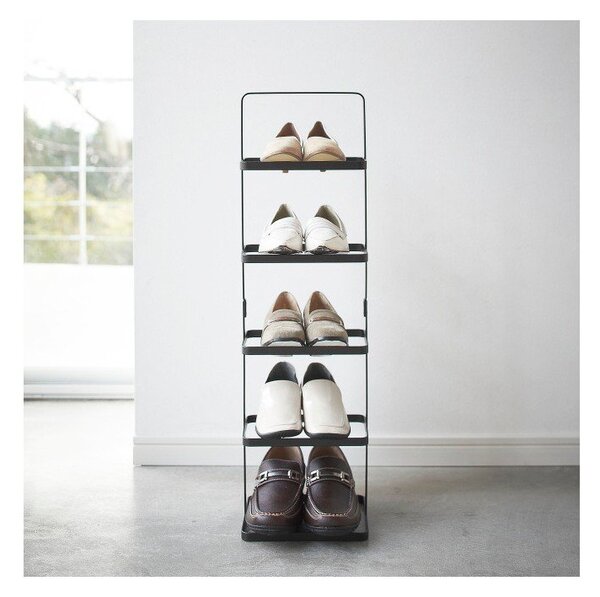 Fekete fém cipőtartó állvány Tower Shoe Rack – YAMAZAKI