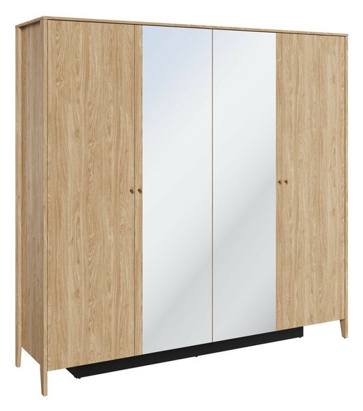 Gardróbszekrény Salviri 100, Laminált forgácslap, 216x220x60cm, Tölgy