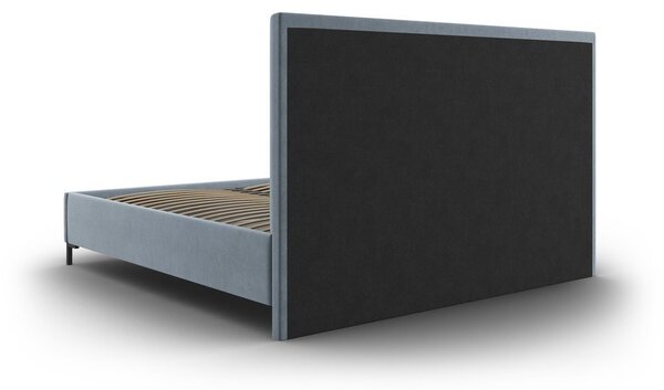 Világoskék kárpitozott ágyneműtartós franciaágy ágyráccsal 160x200 cm Casey – Mazzini Beds