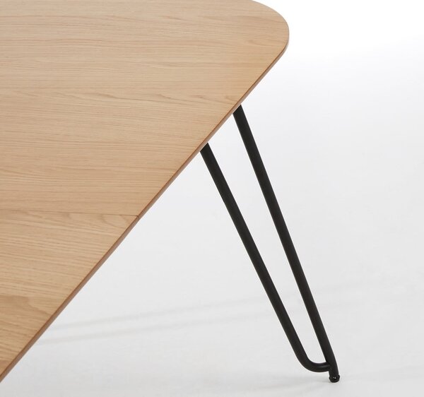 Natúr színű bővíthető étkezőasztal tölgyfa dekorral 90x140 cm Novac – Kave Home