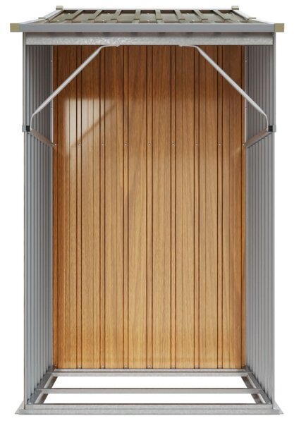 Barna horganyzott acél kerti fészer 277x93x179 cm
