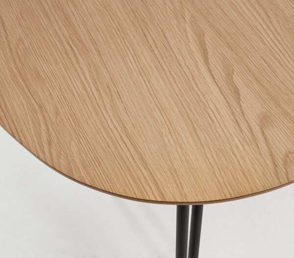 Natúr színű bővíthető étkezőasztal tölgyfa dekorral 90x140 cm Novac – Kave Home