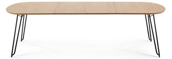 Natúr színű bővíthető étkezőasztal tölgyfa dekorral 90x140 cm Novac – Kave Home