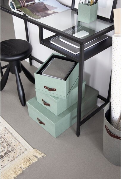 Mentazöld fedeles karton tárolódoboz szett 3 db-os 31x47x15 cm Inge – Bigso Box of Sweden