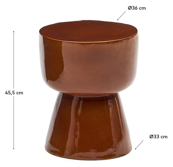 Kerámia kerek kerti tárolóasztal ø 36 cm Mesquida – Kave Home