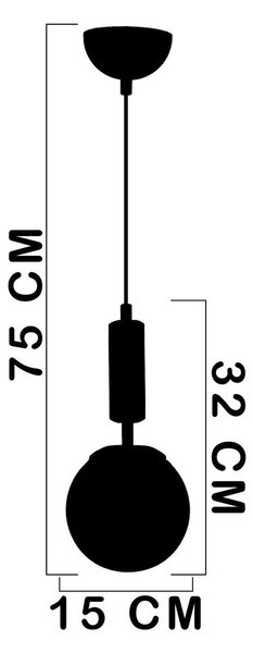 Fehér-aranyszínű függőlámpa üveg búrával ø 15 cm Monera – Squid Lighting