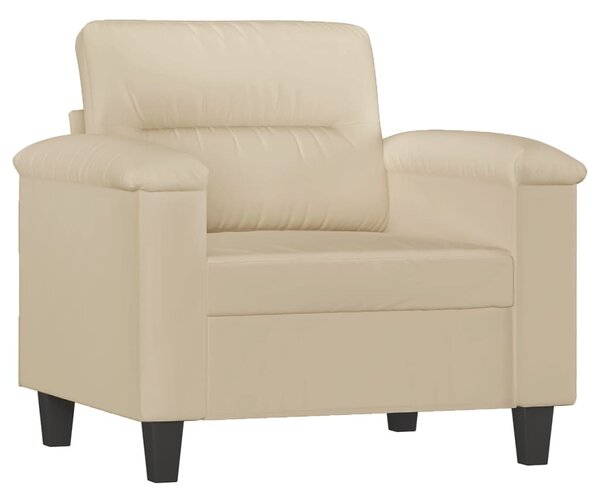 Krémszínű mikroszálas szövet kanapéfotel lábtartóval 60 cm