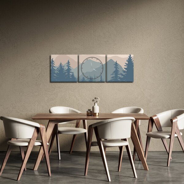 Kép - Türkiz hegység N⁰2 (órával) (90x30 cm)