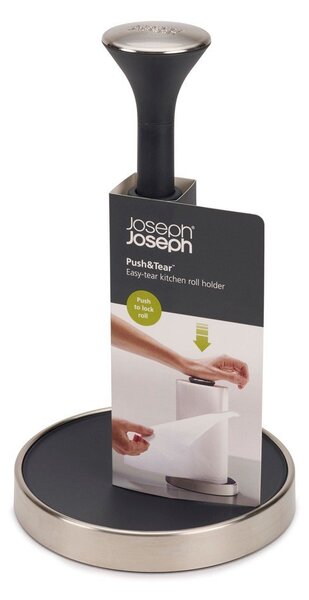 Push&Tear fekete konyhai papírtörlő állvány - Joseph Joseph