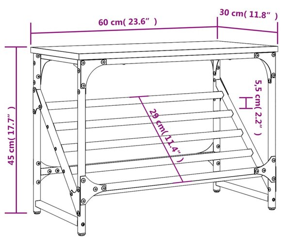 Fekete szerelt fa cipőtartó 60x30x45 cm
