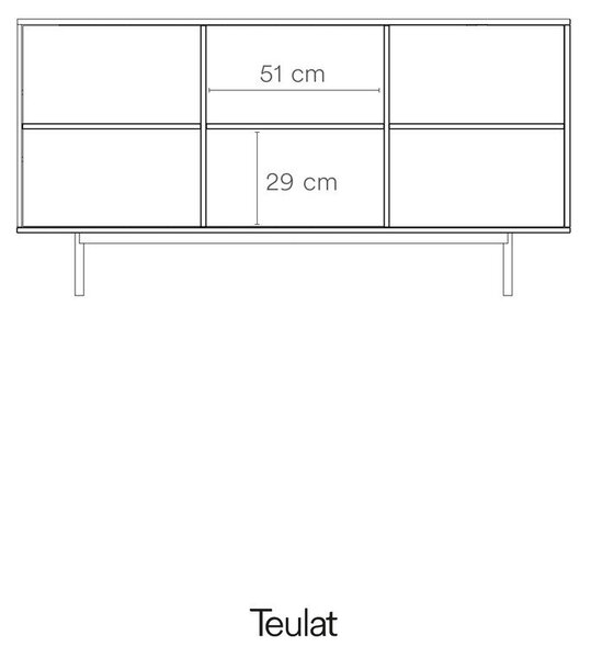 Fekete alacsony komód 159x80 cm Sierra – Teulat