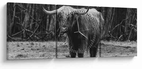 Kép - Skót tehén (órával) (90x30 cm)