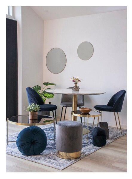 Kerek étkezőasztal márvány dekoros asztallappal ø 110 cm Bolzano – House Nordic