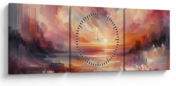 Kép - Festett alkonyat (órával) (90x30 cm)